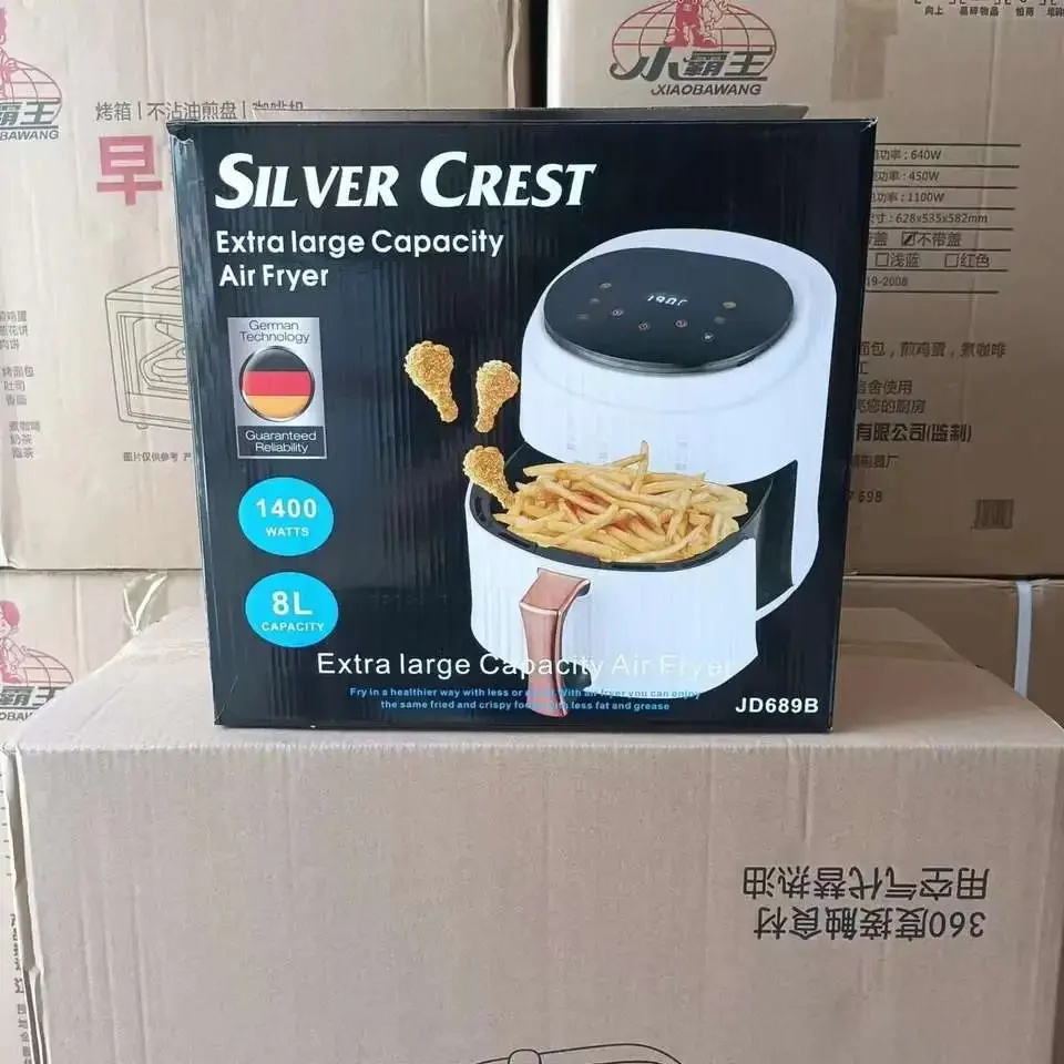 New Arrival Food Grade Professional Oil Free Silver Crest Electric Deep Air fryer