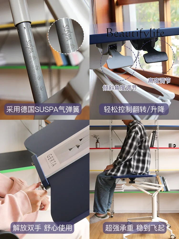 

BJ Moss Lifting Table Solid Wood Sofa Edge Few Learning Office Computer Foldable Mobile Bedside Table