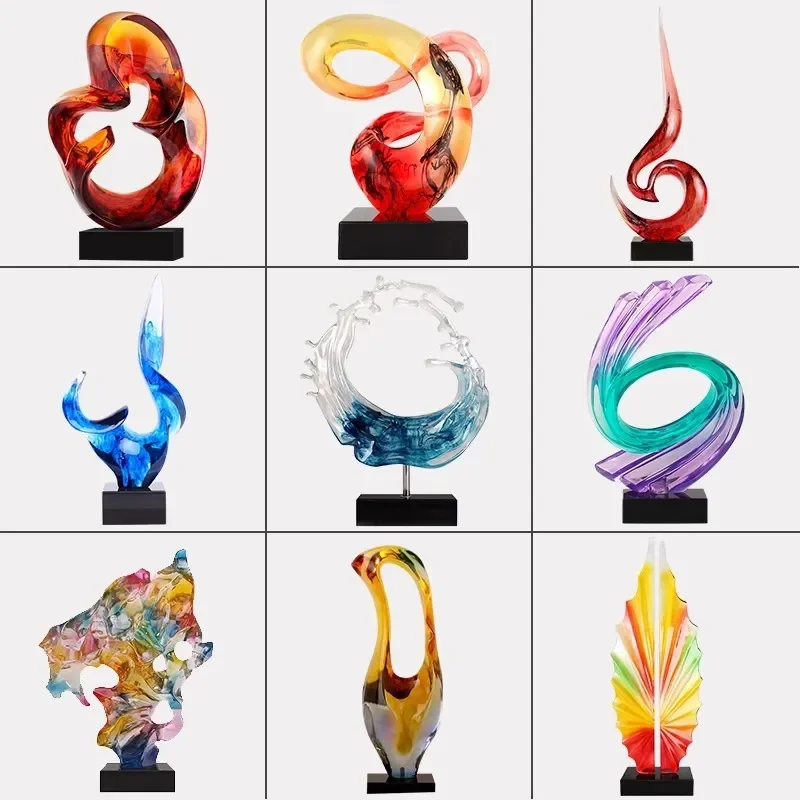 Modern Abstract Resin Sculpture for Living Room Decor High End Art Statue Office Desk Ornament Hotel Lobby Entrance