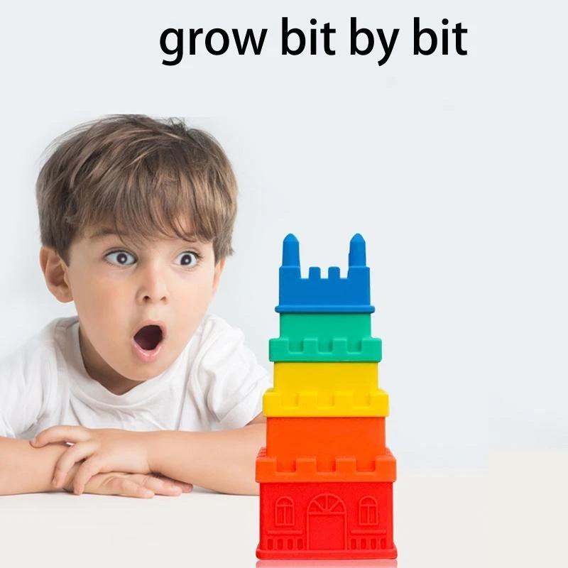 

C9GB Silicone Stacking Blocks Soft for Creative Stackable for Toddlers Kids Infa