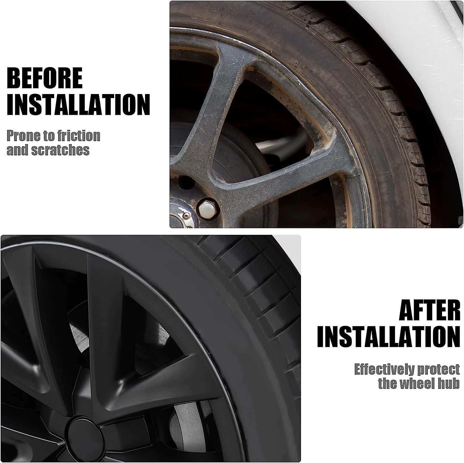 4PCS Hubcaps For Tesla Model 3 2017-2023, For Model S Plaid Arachnid Style 18 Inch Wheel Covers Hub Cap Center Cap Kit