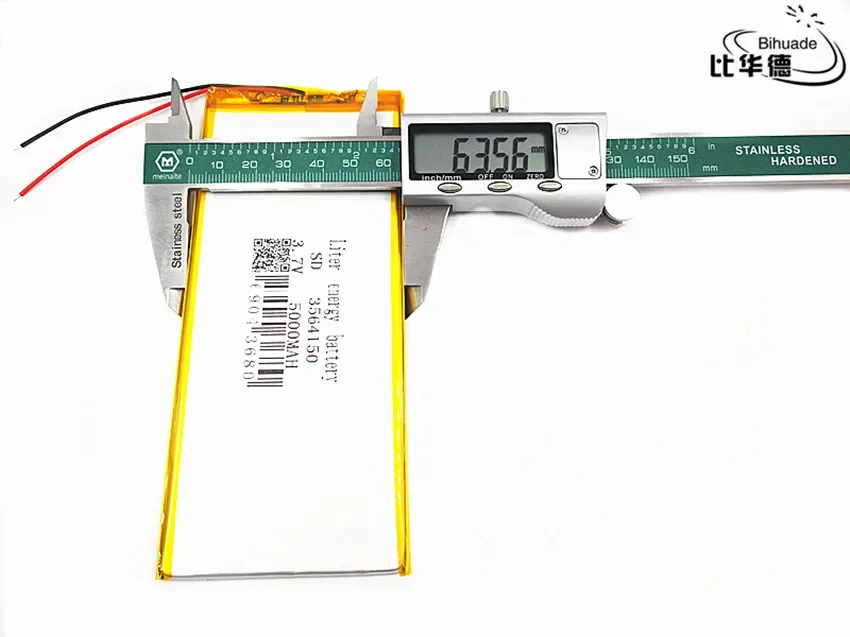 Bateria de íon de lítio polímero 3.7v, 5000mah 3564150, para tablet pc 7 polegadas 8 polegadas 9 polegadas gps, mp3,mp4