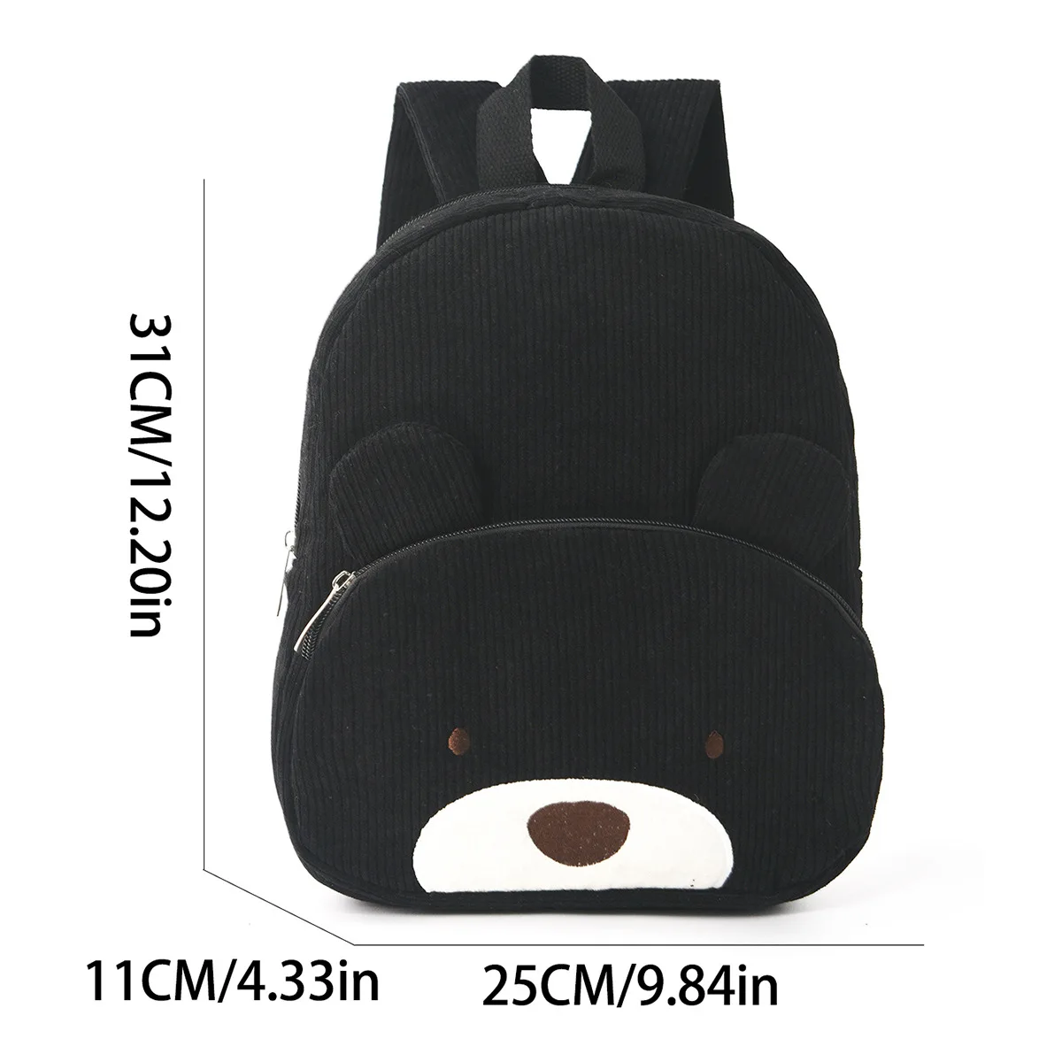2025 Hot-Selling Corduroy Backpack Casual Cartoon Large-Capacity Bear Backpack