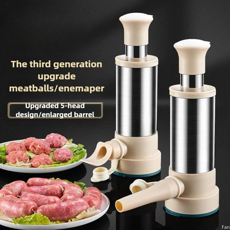 Home Meat Grinder 304 Stainless Steel Fish Ball, Meat Ball, Shrimp Slip Maker Household Mini Manual Enema Machine