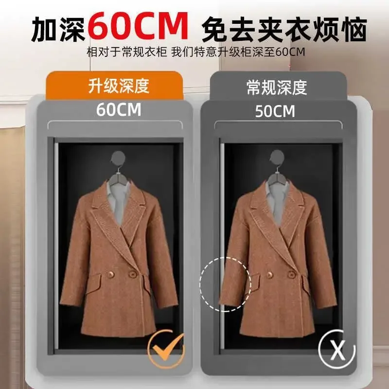 Armario de madera maciza, puerta corredera de montaje simple para dormitorio doméstico