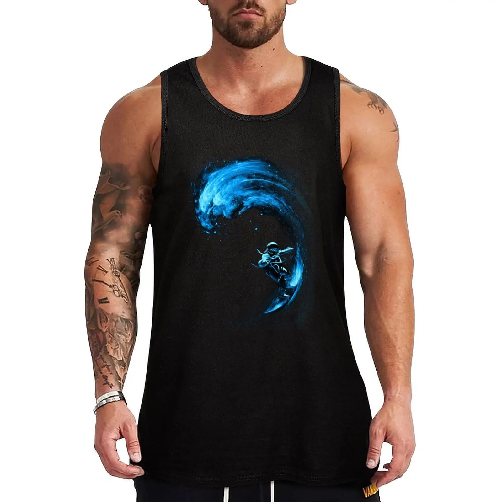 Space Surfing Tank Top T-shirt for fitness gym clothes for man