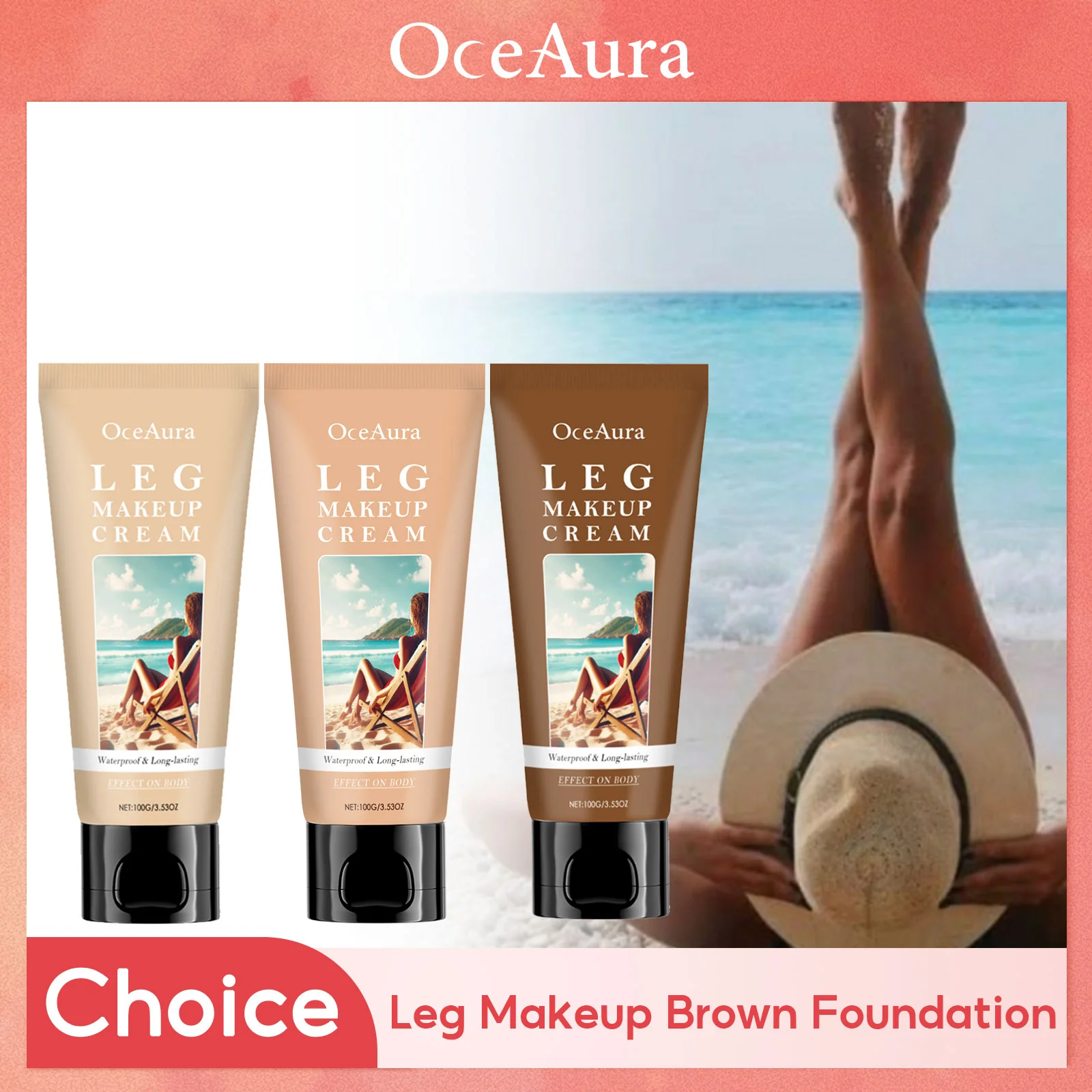 

Leg Makeup Cream Concealer Long Lasting Waterproof Anti Transfer Even Skin Tone Glow Enhancer Wheat Tan Brown Foundation Lotion