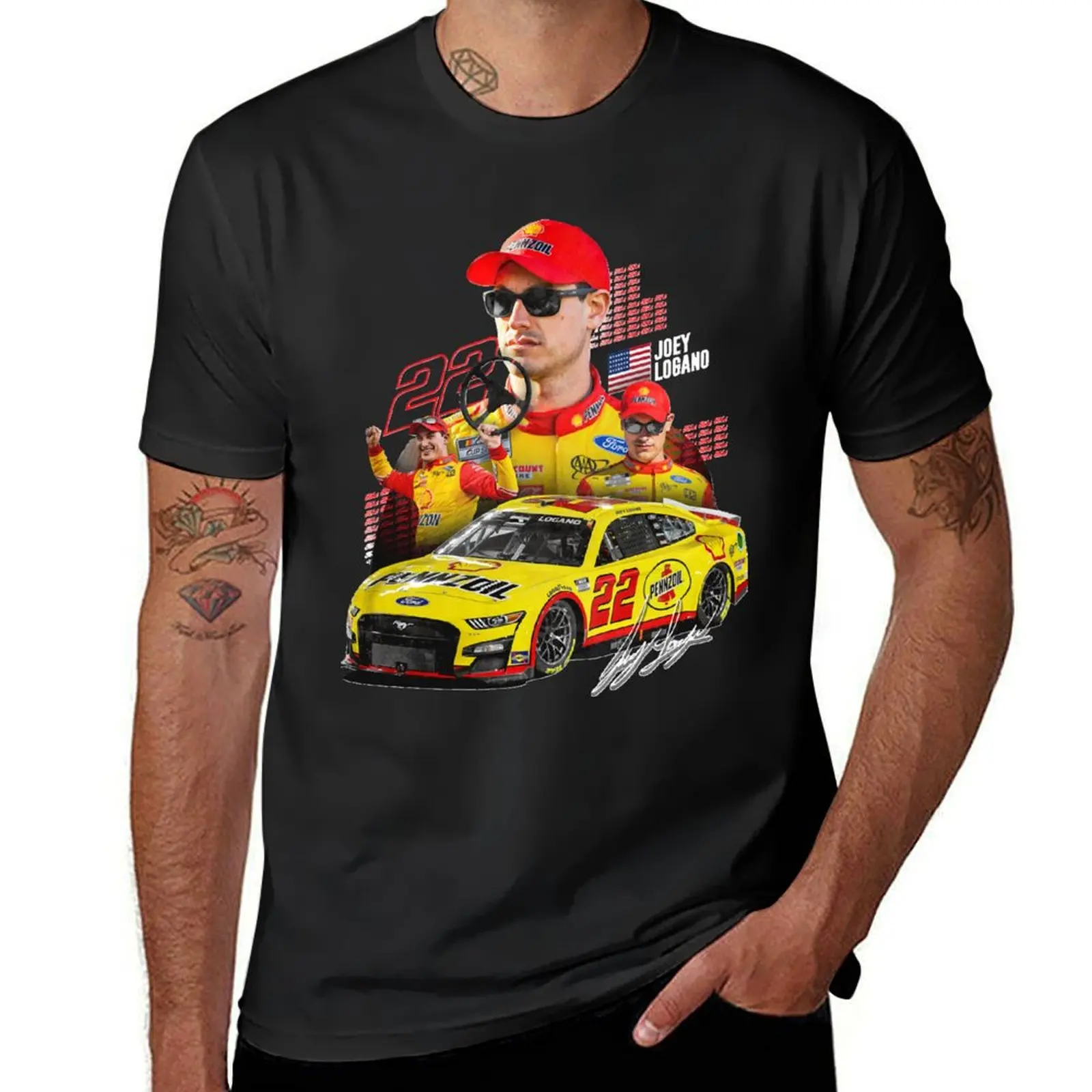 

NEW Joey Logano NEXT GEN MUSTANG 2022 Graphic Classic T-Shirt blanks animal prinfor boys plus sizes t shirts for men cotton