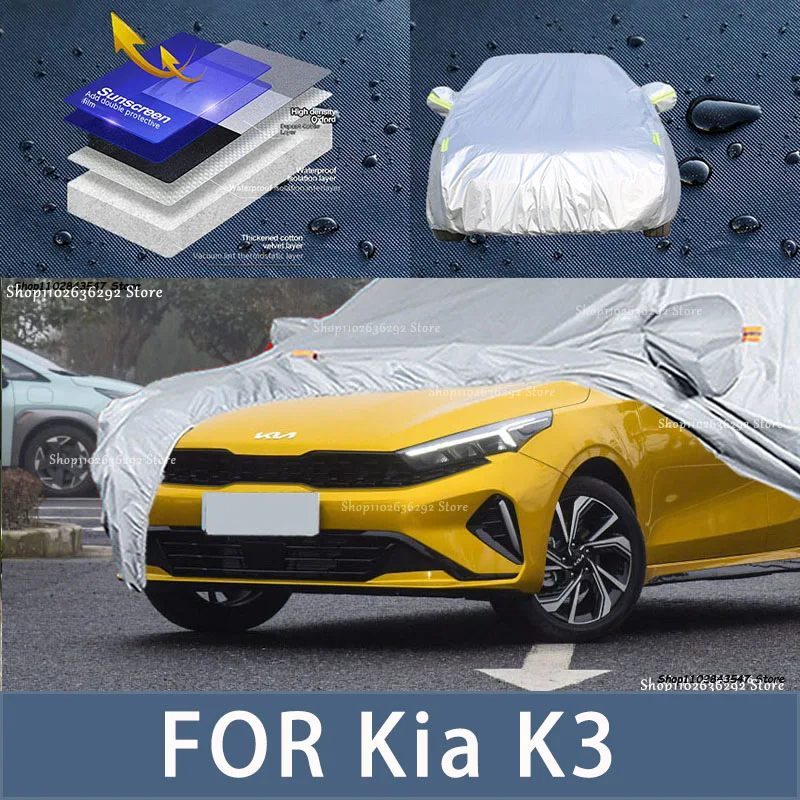 

For Kia K3 Outdoor Protection Full Car Covers Snow Cover Sunshade Waterproof Dustproof Exterior Car accessories