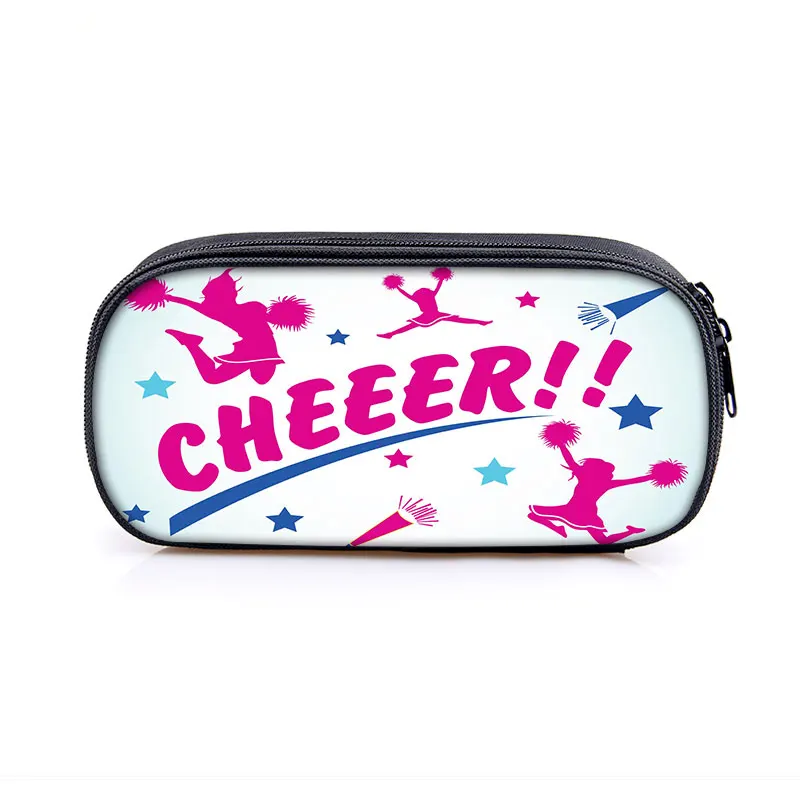 Cheerleading Girls Print Cosmetic Cases Pencil Bag Cute Cheerleader Stationary Bag Women Pencil Box School Case Supplies