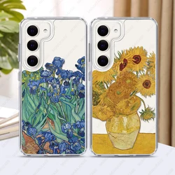 2 in 1 PC+TPU Phone Case For Samsung Galaxy S25 S24 S23 Ultra S24FE A16 A35 A53 A54 A55 Shockproof Cover Van Gogh Art Flowers