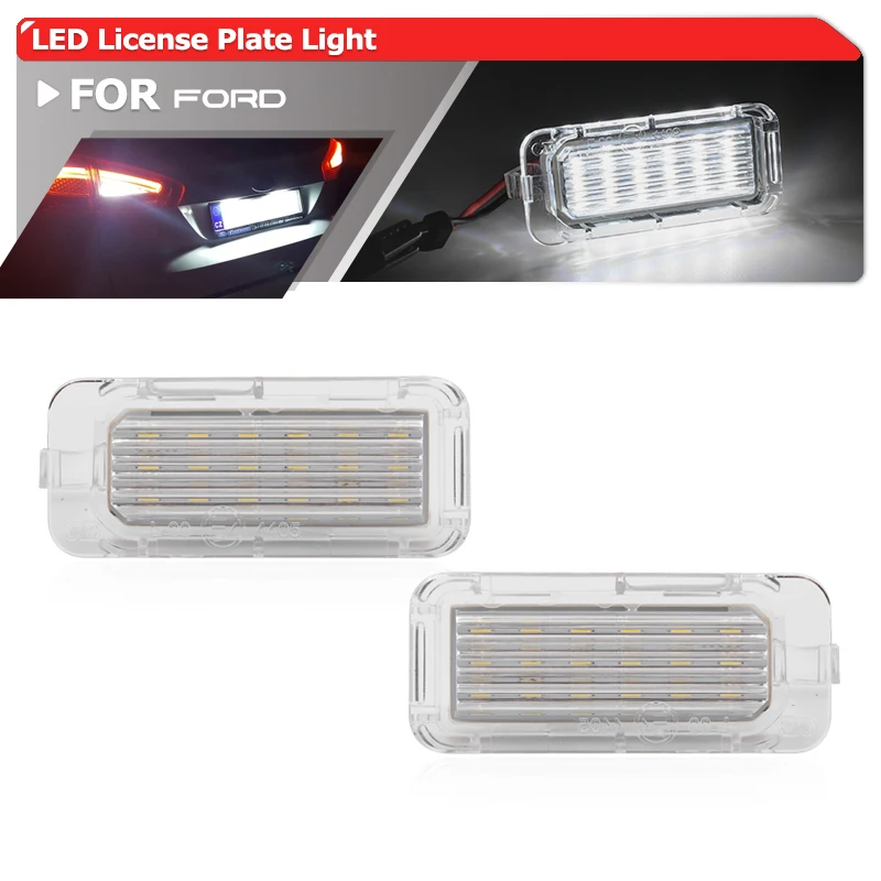 2x Canbus White Led License Number Plate Light For Ford Focus Fiesta Mondeo MK4 Kuga Galaxy S-Max C-Max MK2 DA2 MK3 MK5 MK6