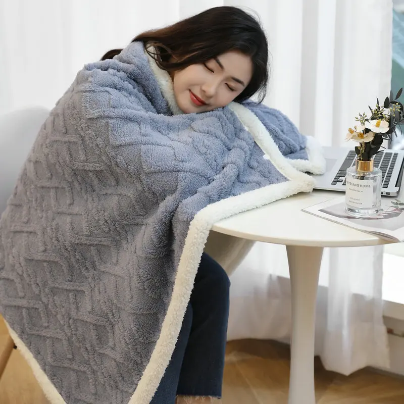 Fuzzy Wearable Blanket with Sleeves Buttons for Women Warmer Adult Taffron Comfy Wear Blankets for Office Desk Christmas Gifts