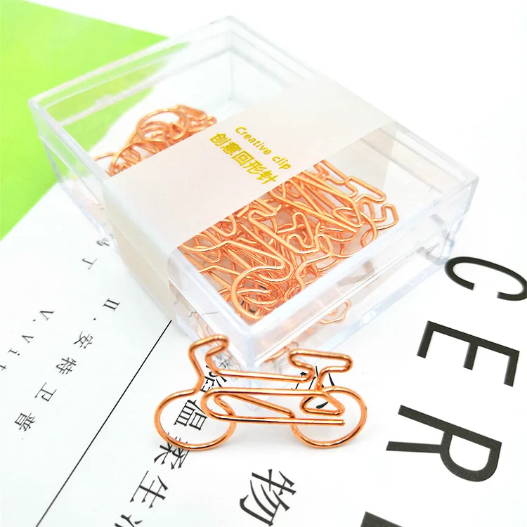 12/Lots rose gold crown paperclip creative book paperclip flamingo shaped paperclip office accessories paper clips