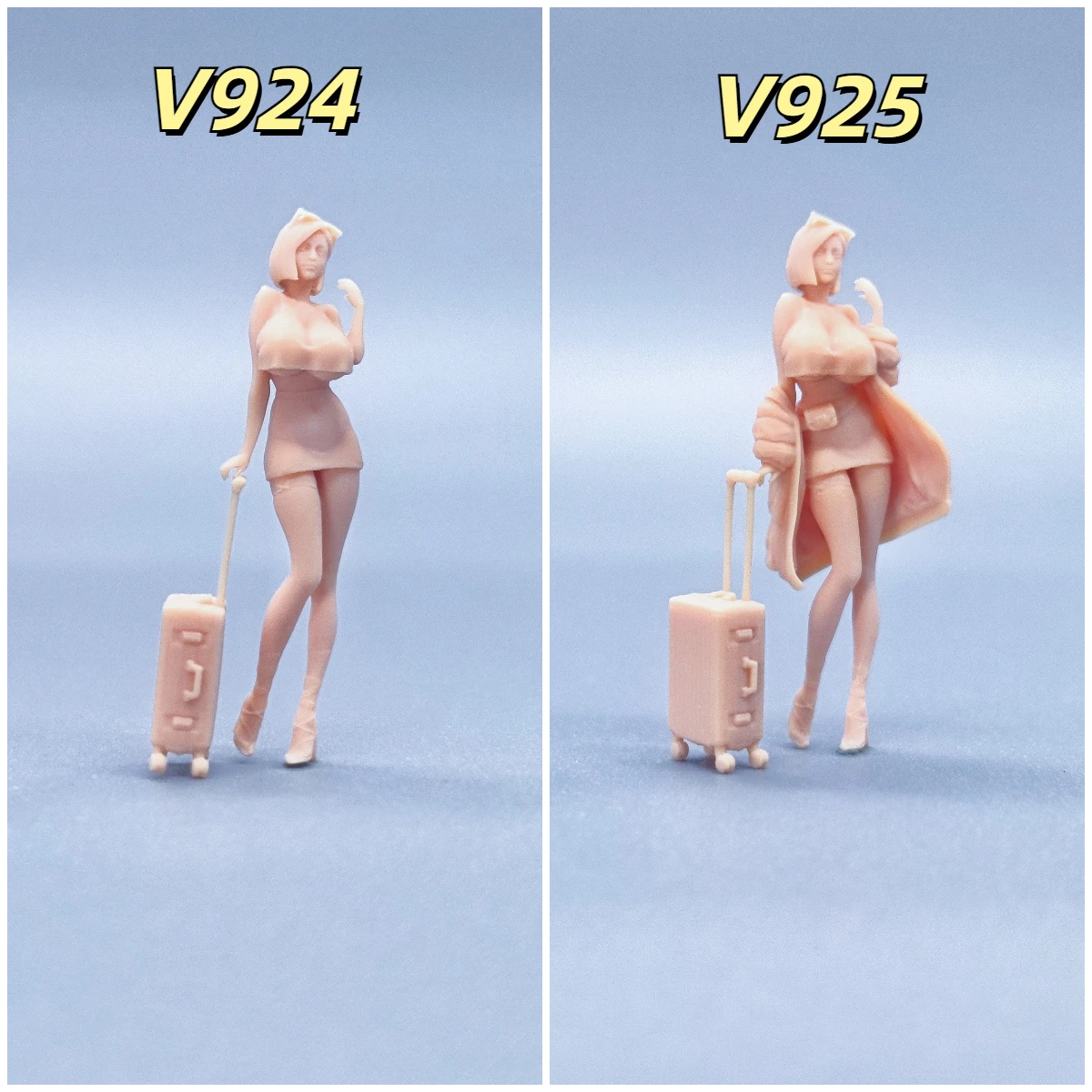 1/64 1/43 Figurines Scale Model Resin Coat Strap Luggage Female Uncolored Miniatures Diorama Hand-painted T924 T925