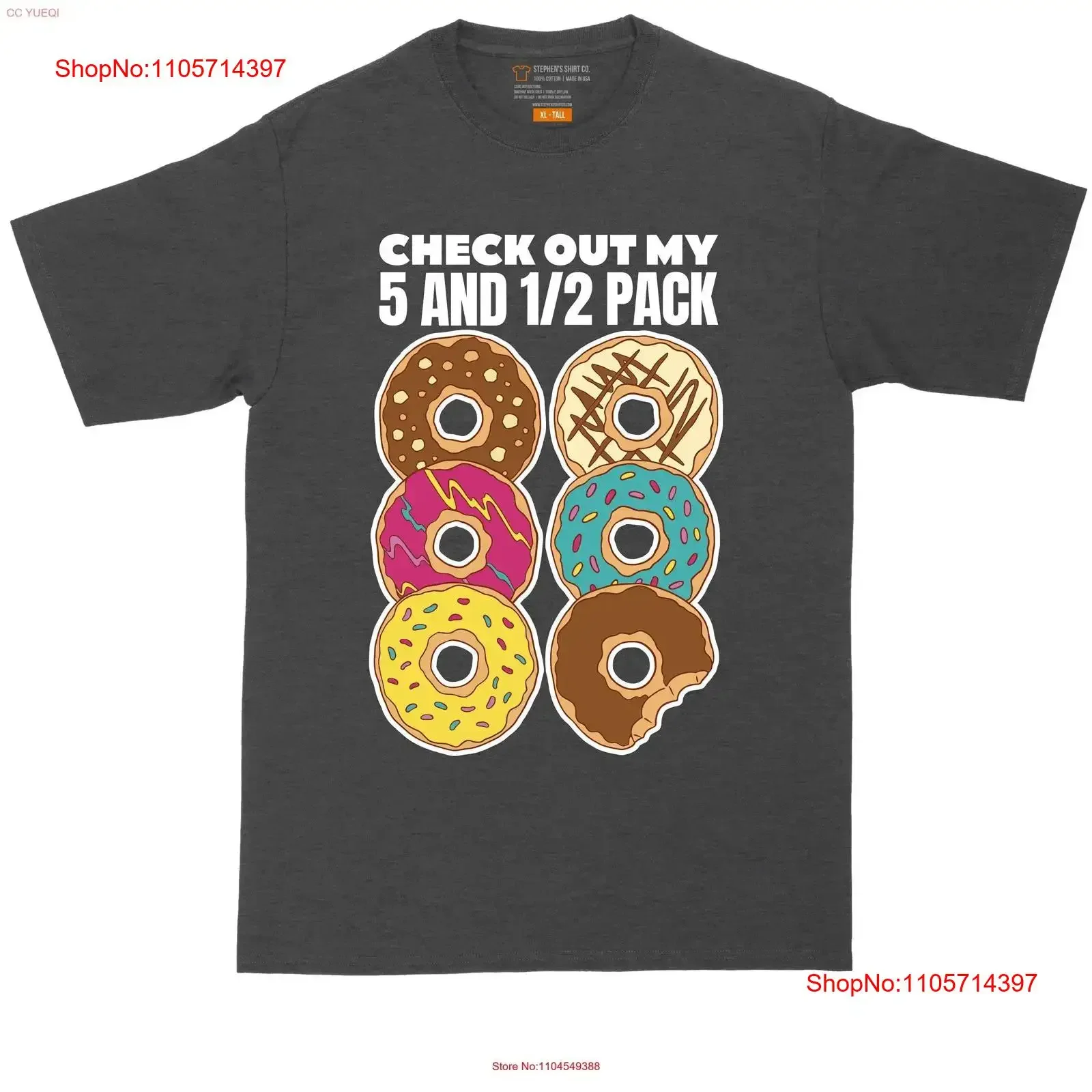 Check Out My Five and a Half Pack Big Tall Men Funny T Shirt Donut Lover Guy vintage Washed homme designer clothes Stylish