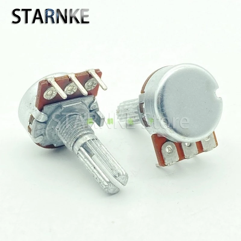 2PCS 16 Type A10K A103 Inside Bend Feet 3-Pin Single Amplifier Audio Speaker Volume Control Potentiometer Flower Shaft 20mm