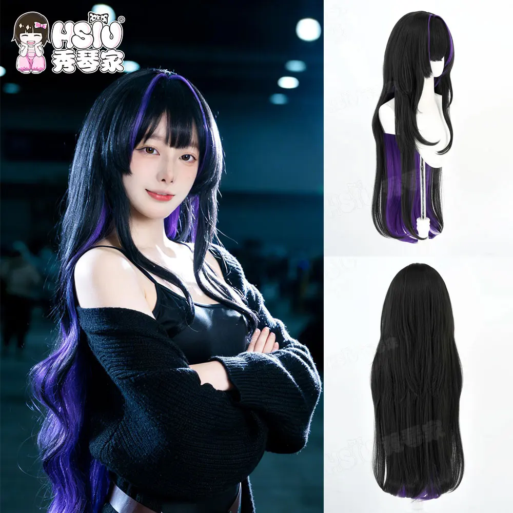 

Синтетический парик для косплея Lebreil (HSIU), 95 см, черный с фиолетовым, длинный парик + шапочка для парика, для косплея персонажа Никке Лебрель из игры.