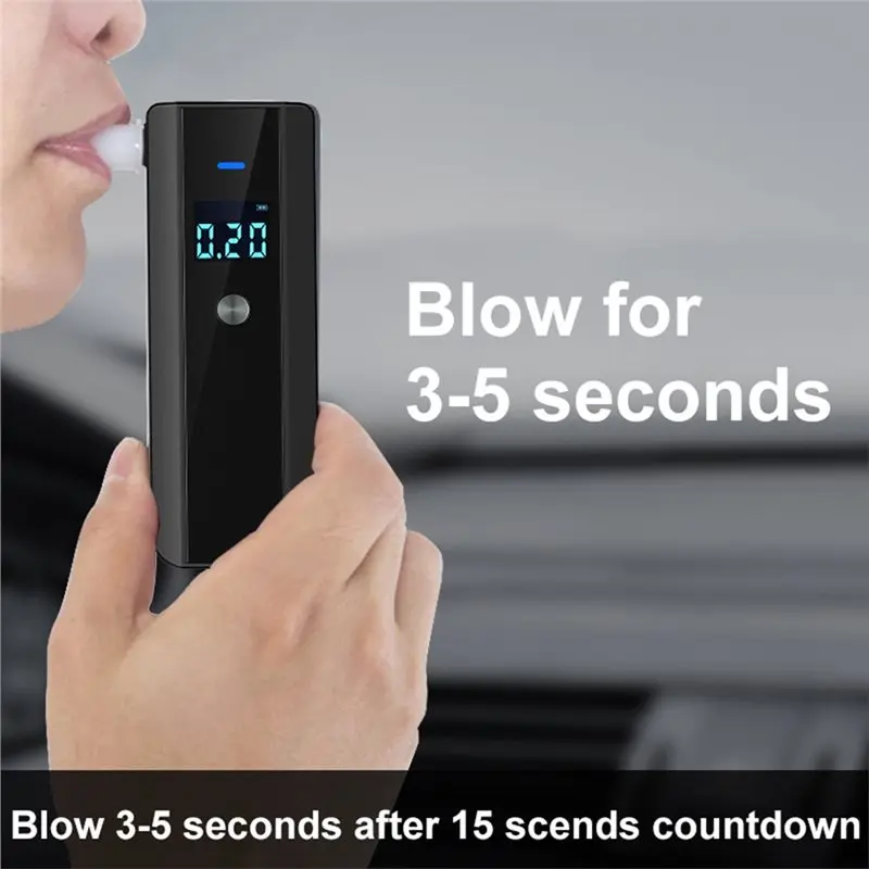 Superior-Alcohol Detector Portable Breath Analyzer LCD Display Sound Semiconductor Sensor Blowing Inspection Tool