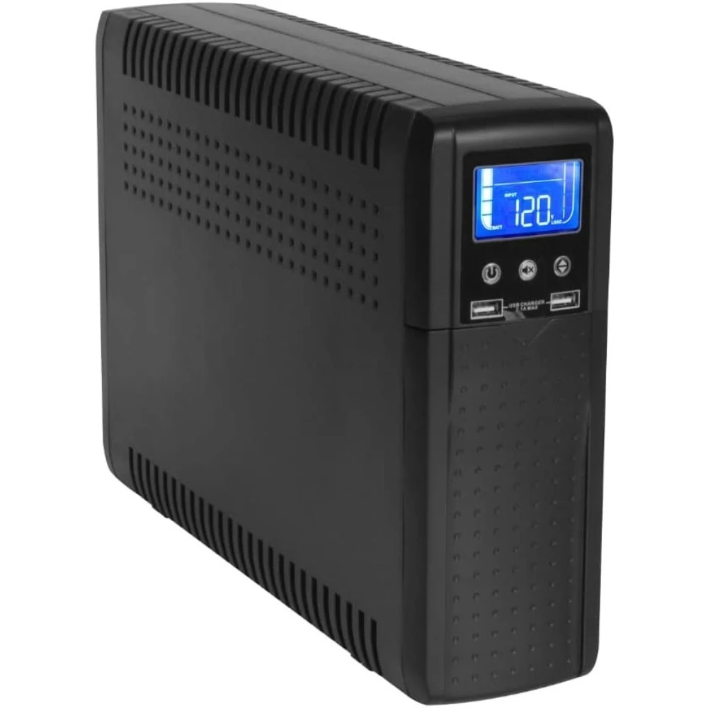 أجهزة الكمبيوتر وملحقاتها.1000VA/600W 120V Line Interactive AVR Tower UPS، 10 منافذ، 2 منفذ شحن USB، بطارية احتياطية