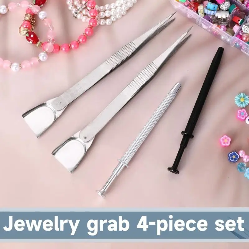 4pc Professional Bead Grabber Set with Nonslip Handles for Detailed Craft Work C71A