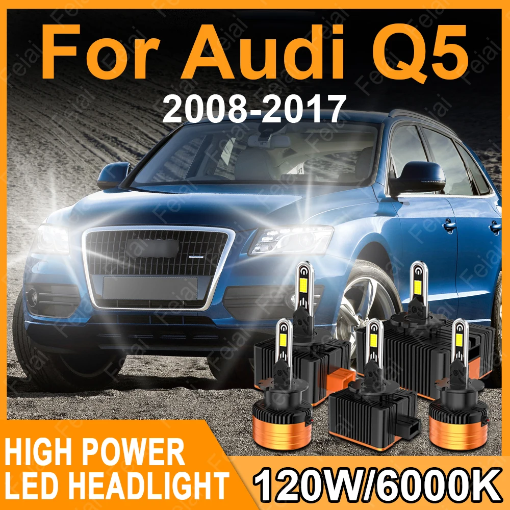 

For Audi Q5 8R Headlights LED Light Bulb Q5 2008-2017 Accessories 2009 2010 2011 2012 2013 2014 2015 2016 Car Headlamp White 12V