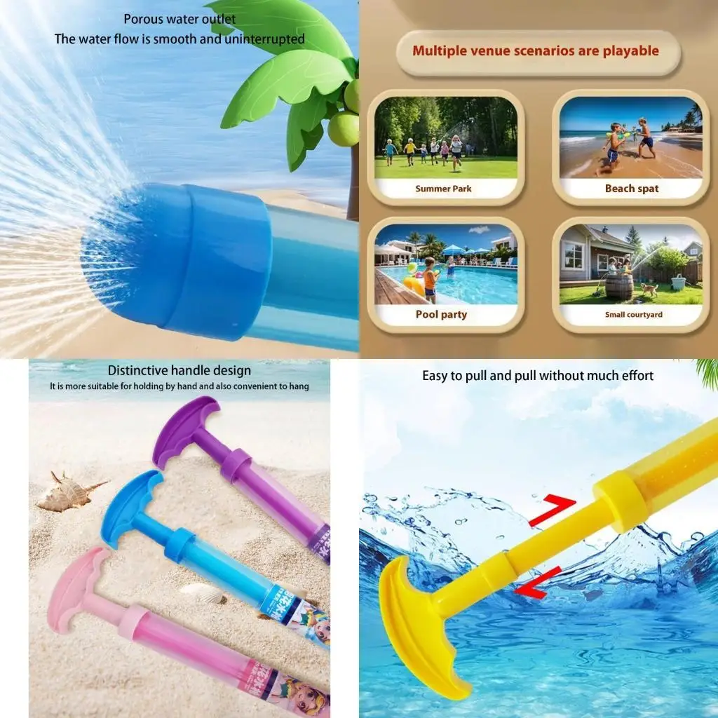 

Water Sprinkler Squirters Pull Out Water Guns For Outdoor Pool Beach Fun Activity A2UB