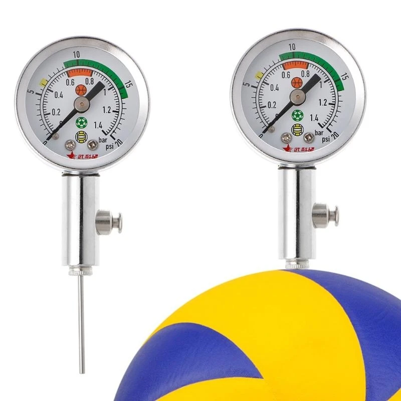 37JE Soccer Ball Pressure Gauge Air Watch Football Volleyball Basketball Barometers