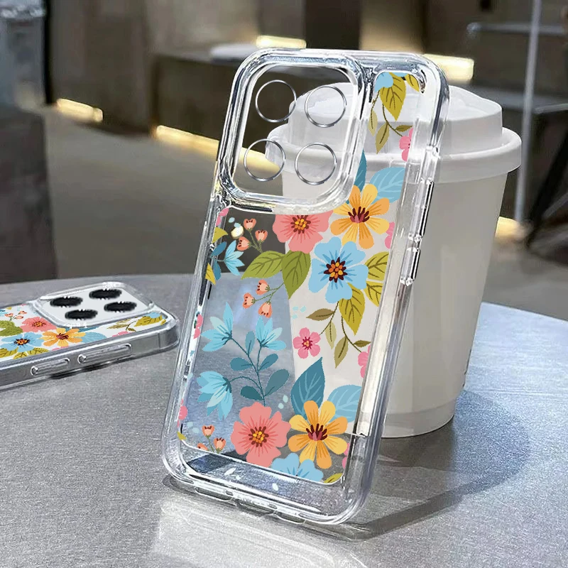 Ink Butterfly Case For Xiaomi Redmi Note 13 12 11 10 Pro 11S 13C Mi Poco X5 X6 F6 11 Lite 5G NE 13T 11T Pro Clear Soft Cover