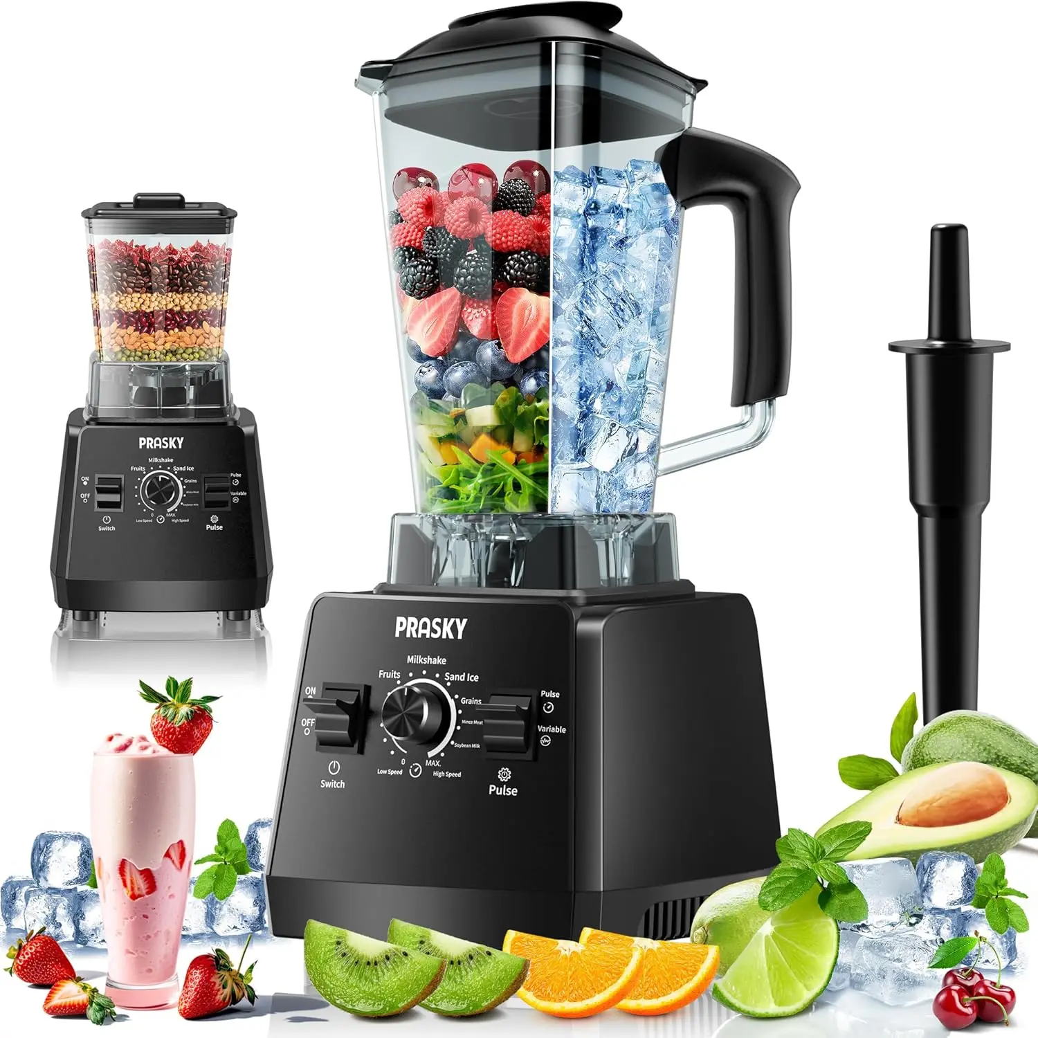 2400W Professional Blender with Grinder, 68oz BPA-Free Container, Ice Crushing & Smoothie Maker for Kitchen