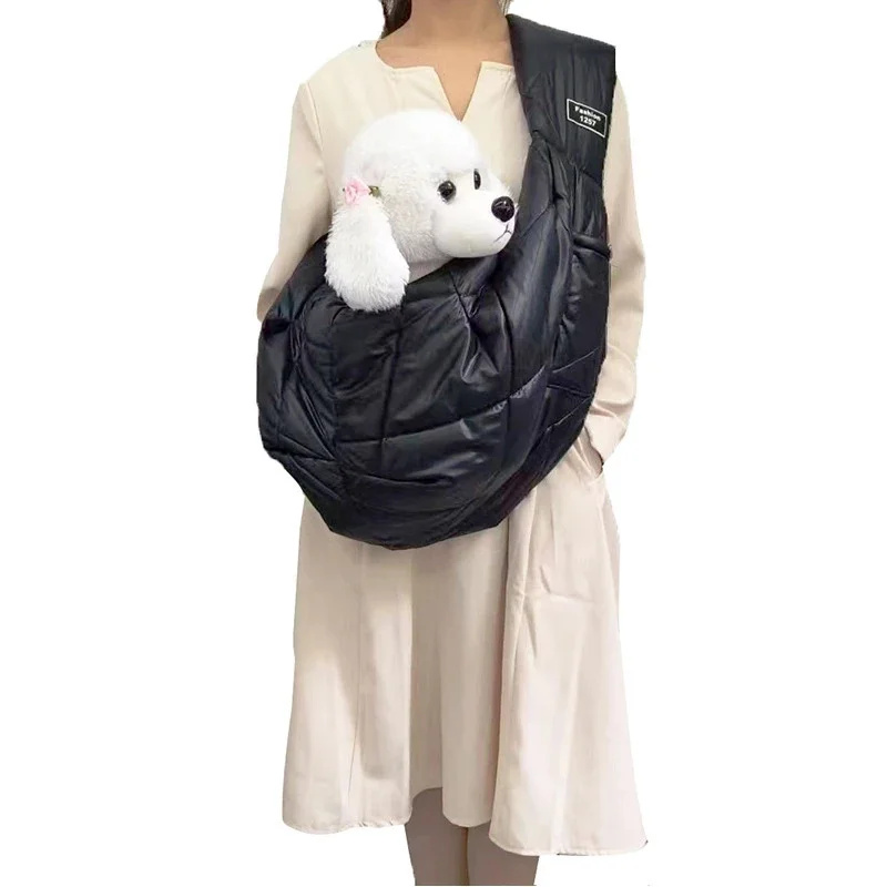 

Portable Crossbody Pet Carrier Warm Padded Winter Sling For Small Dogs And Cats Outdoor Walks Cozy Handsfree For Pet Owners