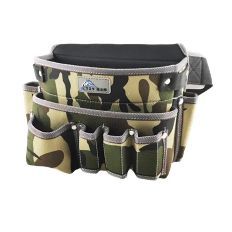 Camouflage Wear-resistant Oxford Cloth Tool Bag Multifunction Repair Hardware Electrician Waist Bag Portable Storage Toolbag