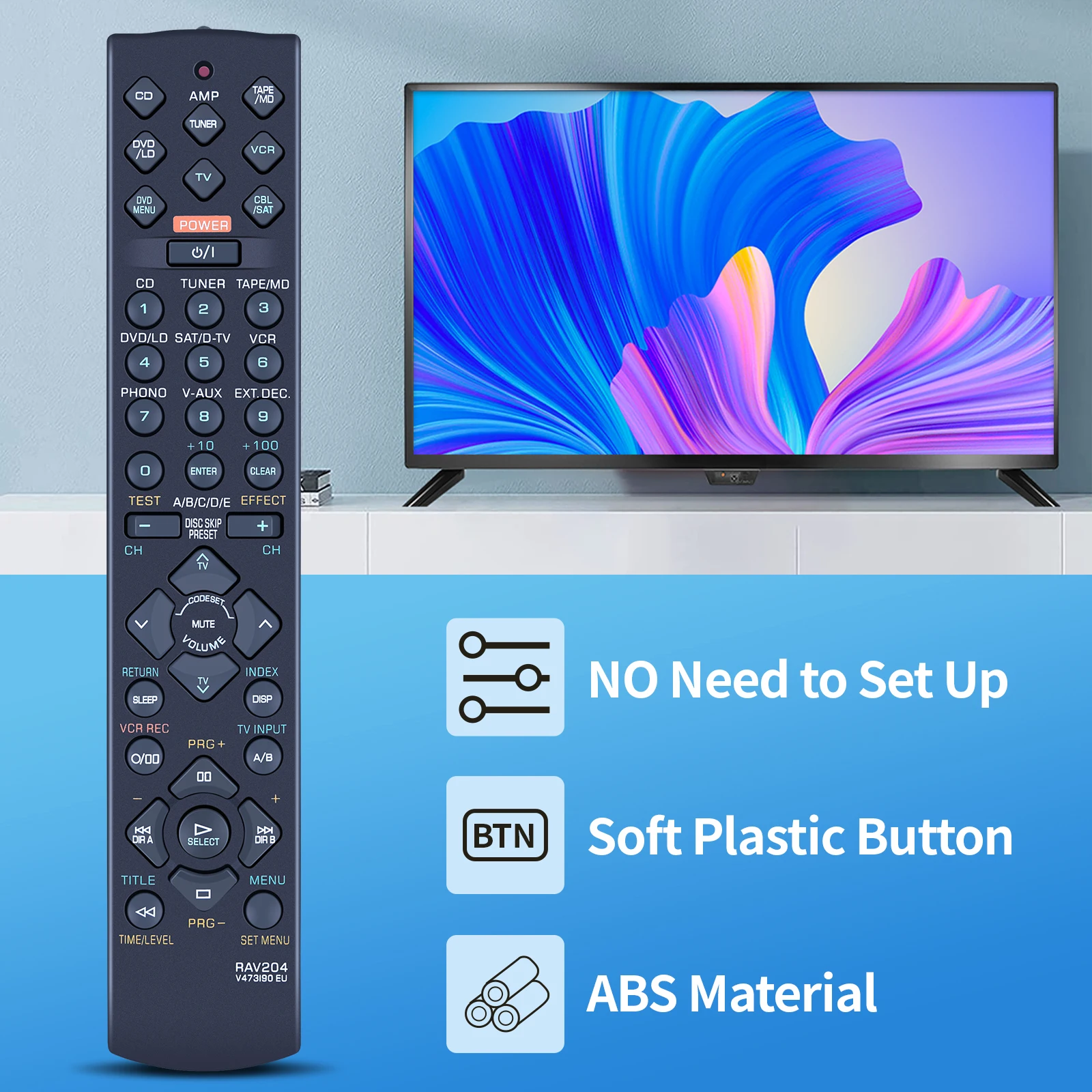 جديد RAV204 V 473190   الاتحاد الأوروبي التحكم عن بعد لياماها RX-V395RDS RX-V800RDS RX-V496RDS