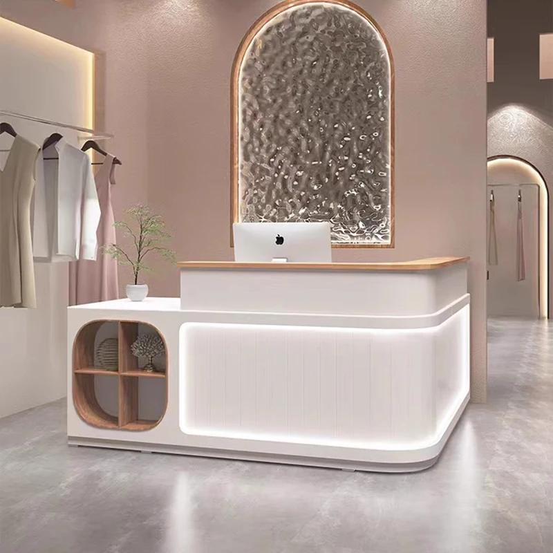 

​​Modern Lacquer Compact Reception Desks Cashier Desk Salon Reception Boutique Custom Salon Commercial Office Furniture FYRD​​