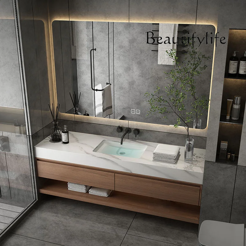 

J European Modern Bathroom Cabinet Brown Rustic Smart Mirror Bathroom Cabinet Wood Space Saving Meuble Salle De Bain Furniture