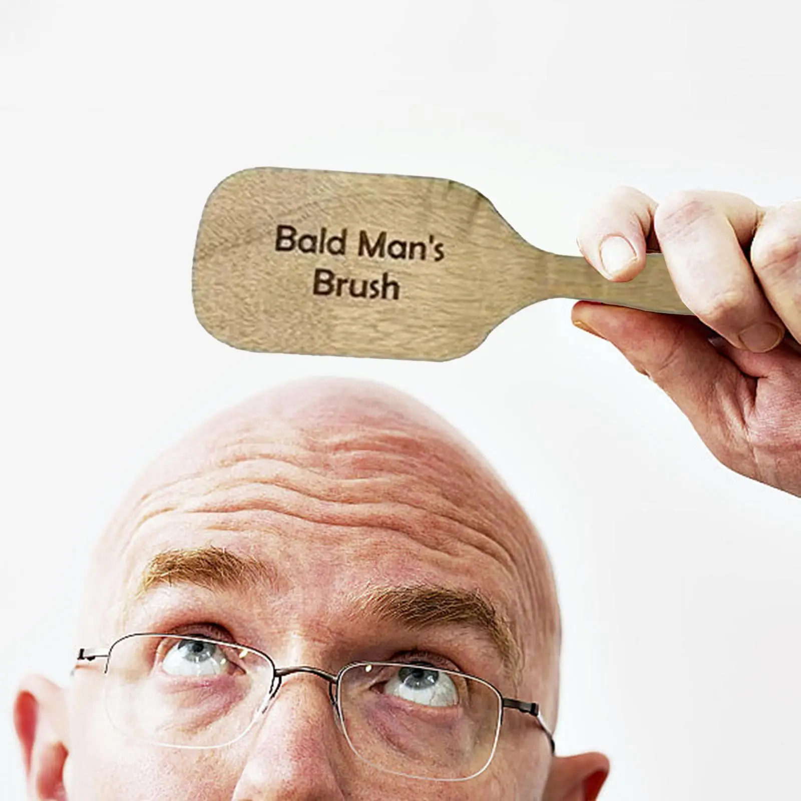 مشط الرجل الأصلع، فرشاة شعر خشبية مضحكة، هدية مضحكة للرجال، لوازم تصفيف الشعر للاستخدام المنزلي #3