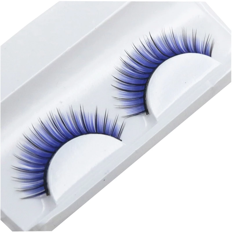 1 pairs colorful exaggerated fake eyelash fashion 3D natural fake eyelashes makeup tool