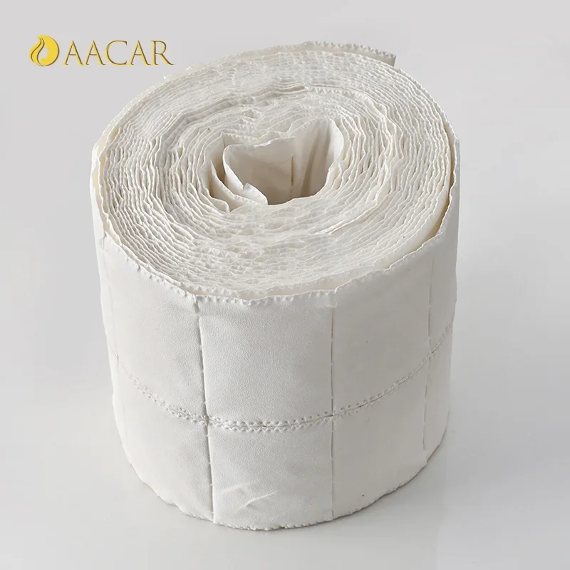 500枚/ロール ホワイト ネイル UVジェルポリッシュリムーバー コットンパッド 糸くずの出ない 剥がせるメイク落とし マニキュアワイプ ネイルアートクリーニングツール