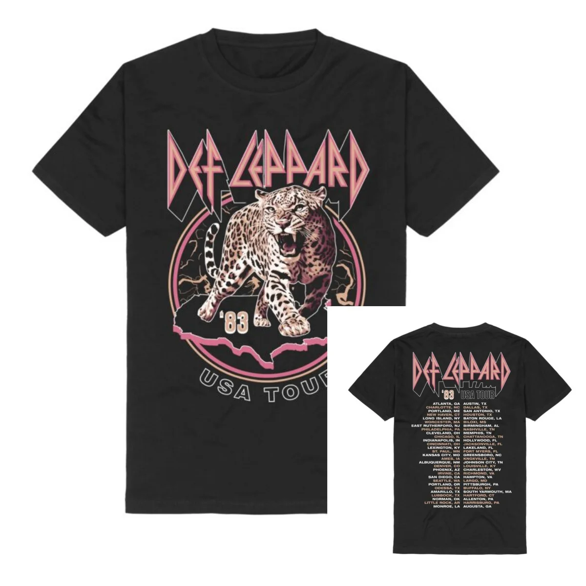 Camiseta Adrenalize Leopard Def Leppard de algodão com estampa gráfica masculina e feminina, streetwear de verão