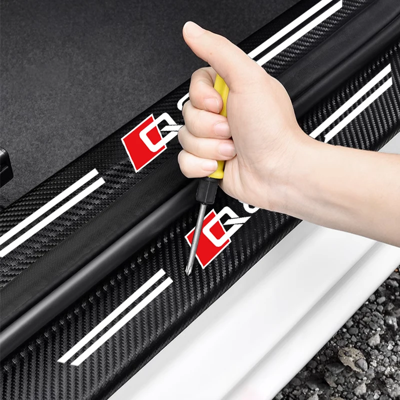 

Luminous Car Door Sill Stickers For Audi Q8 Abarth 695 Leather Car Threshold Protection Strip