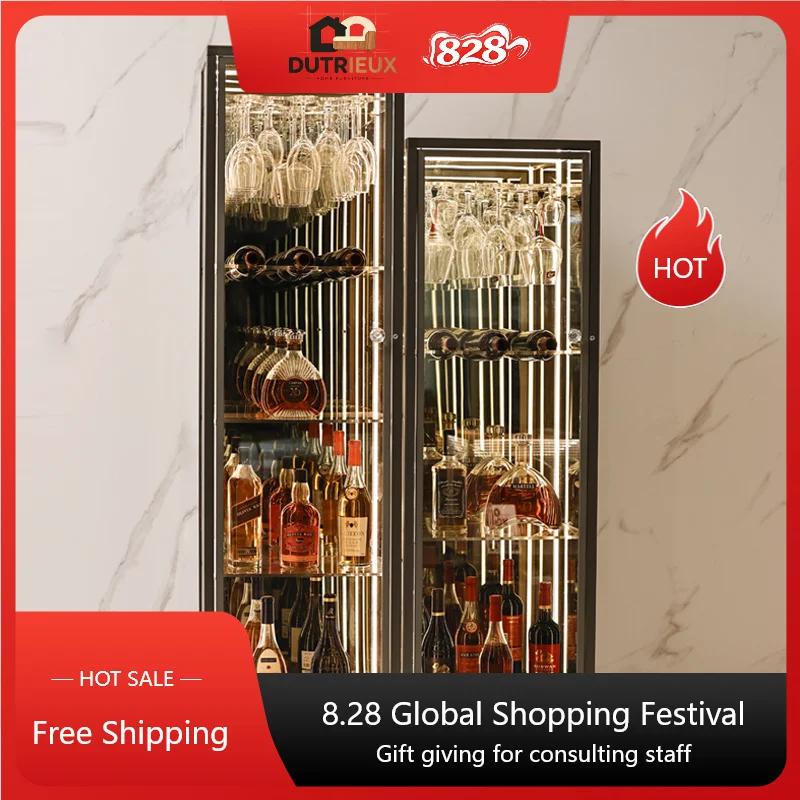 Storage Luxury Display Cabinet Glass Drinks Organizer Living Room Cabinets Sideboard Nordic Szafki Do Salonu Furniture Home
