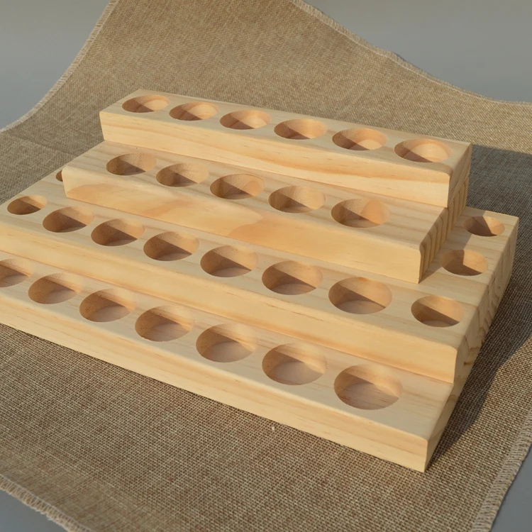 4 Layer 30 Hole Wood Essential Oil Tray Handmade Natural Pine Display Stand Essential Oil Storage Box Display Stand Oil Wood Box