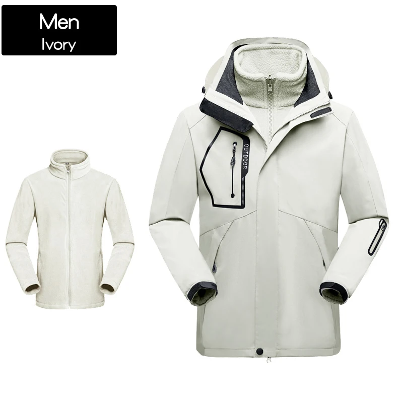 Tuta da sci da donna Felpa con cappuccio da sci calda invernale Set Giacche 3 in 1 impermeabili antivento Tuta da snowboard da sci Costumi da neve