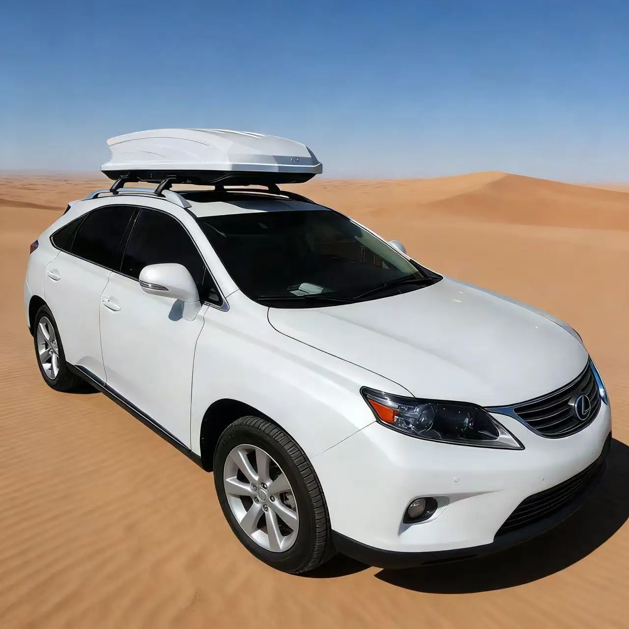 WP3027 Car Roof Cargo Box Glossy Leather Texture PC+ABS Double-sided Opening U-hook Fixing Solar-powered Waterproof Four-season