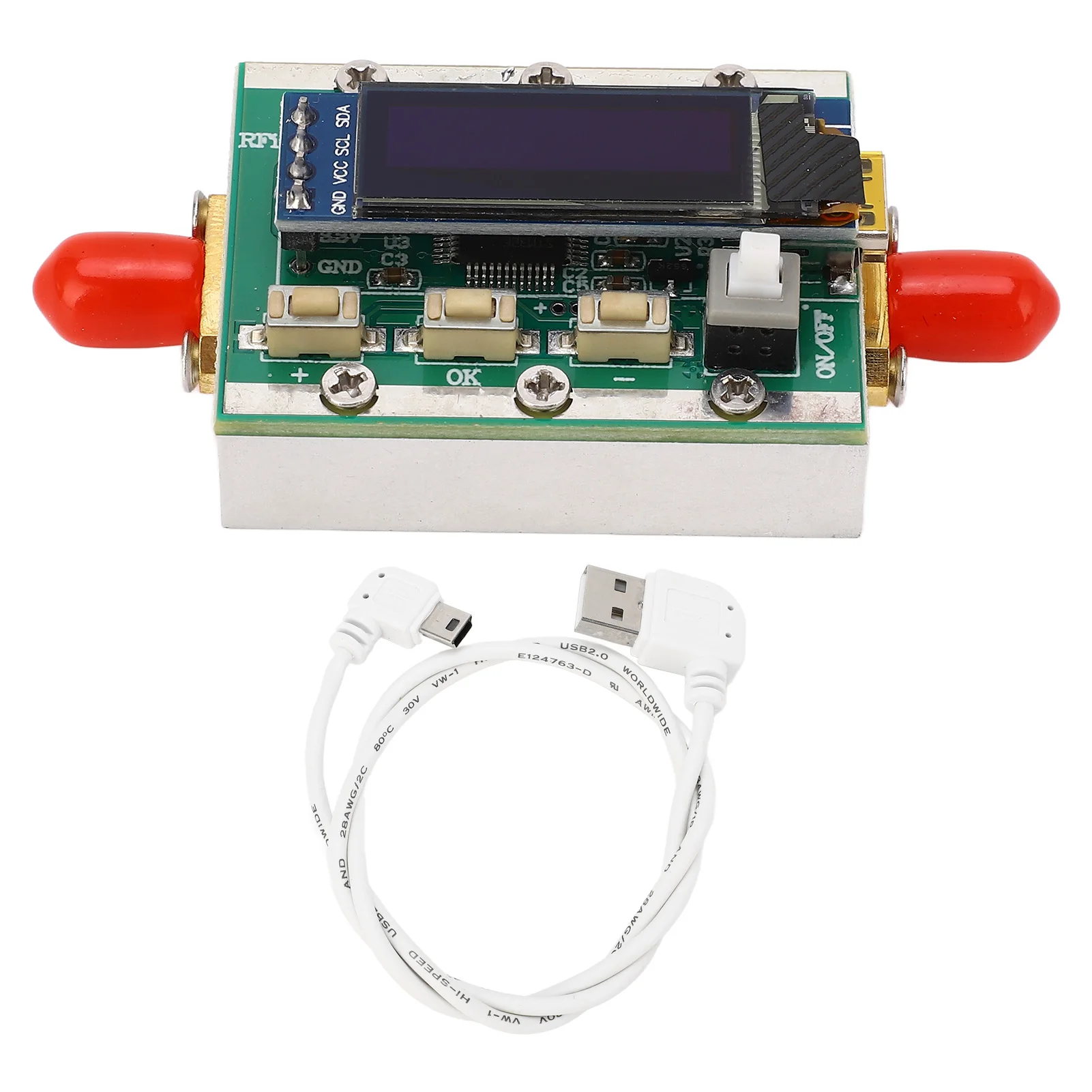 RF Programmable Attenuator 1-3800MHz Digital Module 0-31dB Adjustable 1dB Step Back CNC Shell PC Controllable 5V