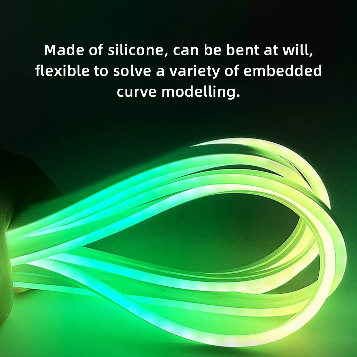 شريط إضاءة نيون LED RGB يعتم تطبيق مرن ومقاوم للماء للتحكم عن بعد وضع مزدوج مدمج في الميكروفون للتحكم الصوتي