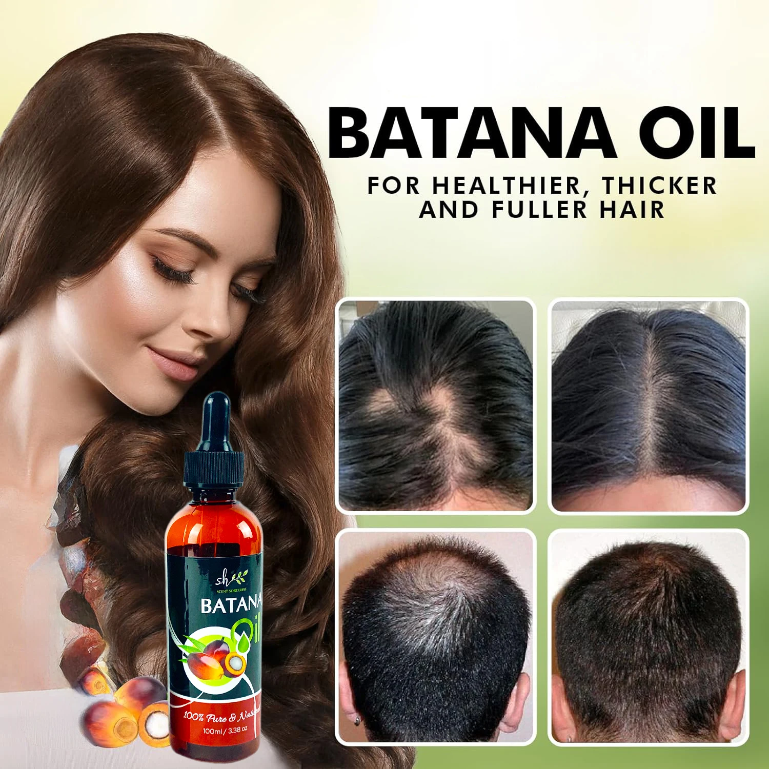 

100ml Batana Oil Soothing Scalp Intense Repair Batana for All Hair Types Massage Anti Frizz Hair Keratin Care Essential Oil