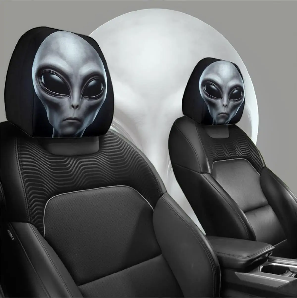 2pcs 28x26cm Headrest Covers Car Funny 2pcs 28x26cm Headrest Cover Halloween Car Headrest Covers, Soft Polyester Fabric with