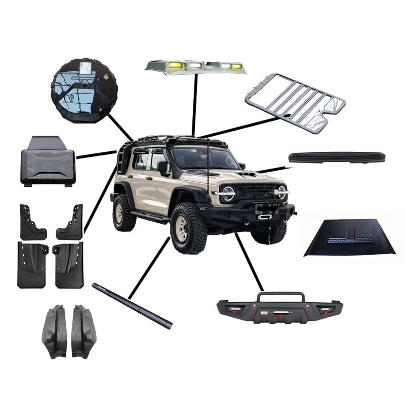For High Quality Heavy  3-Piece Set Aluminum Alloy Telescopic Side Ladder Side Storage Box Luggage Roof Rack 100kg+ for GWM