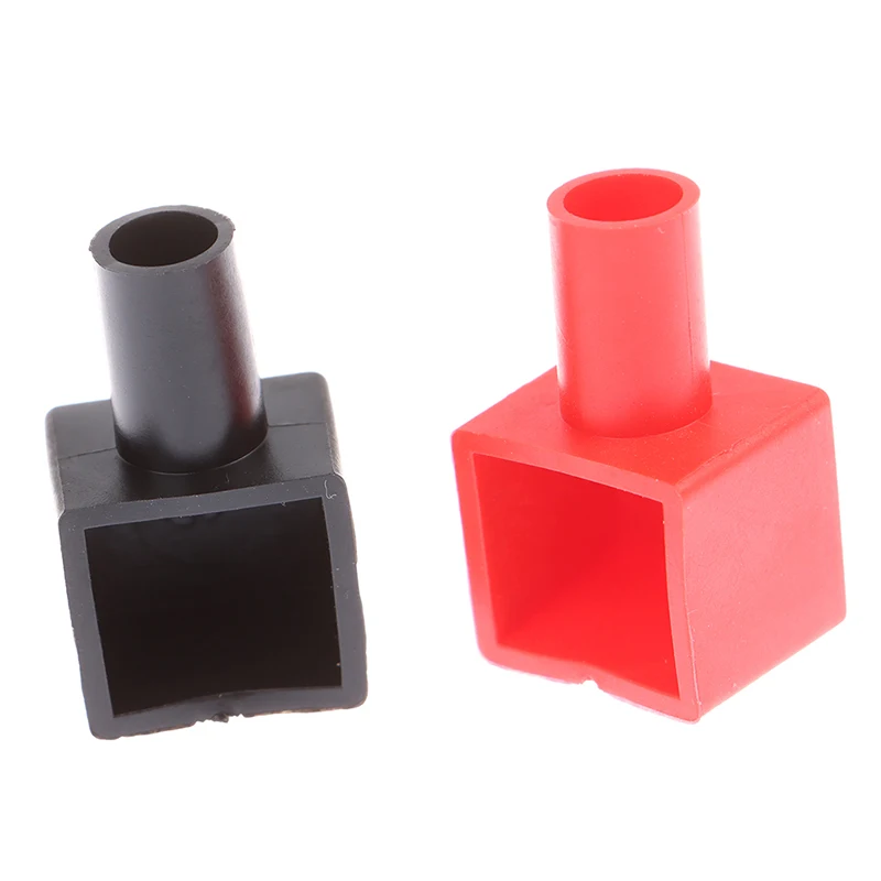 4 unids/set cubiertas de goma de terminales de batería de coche de motocicleta cuadradas universales